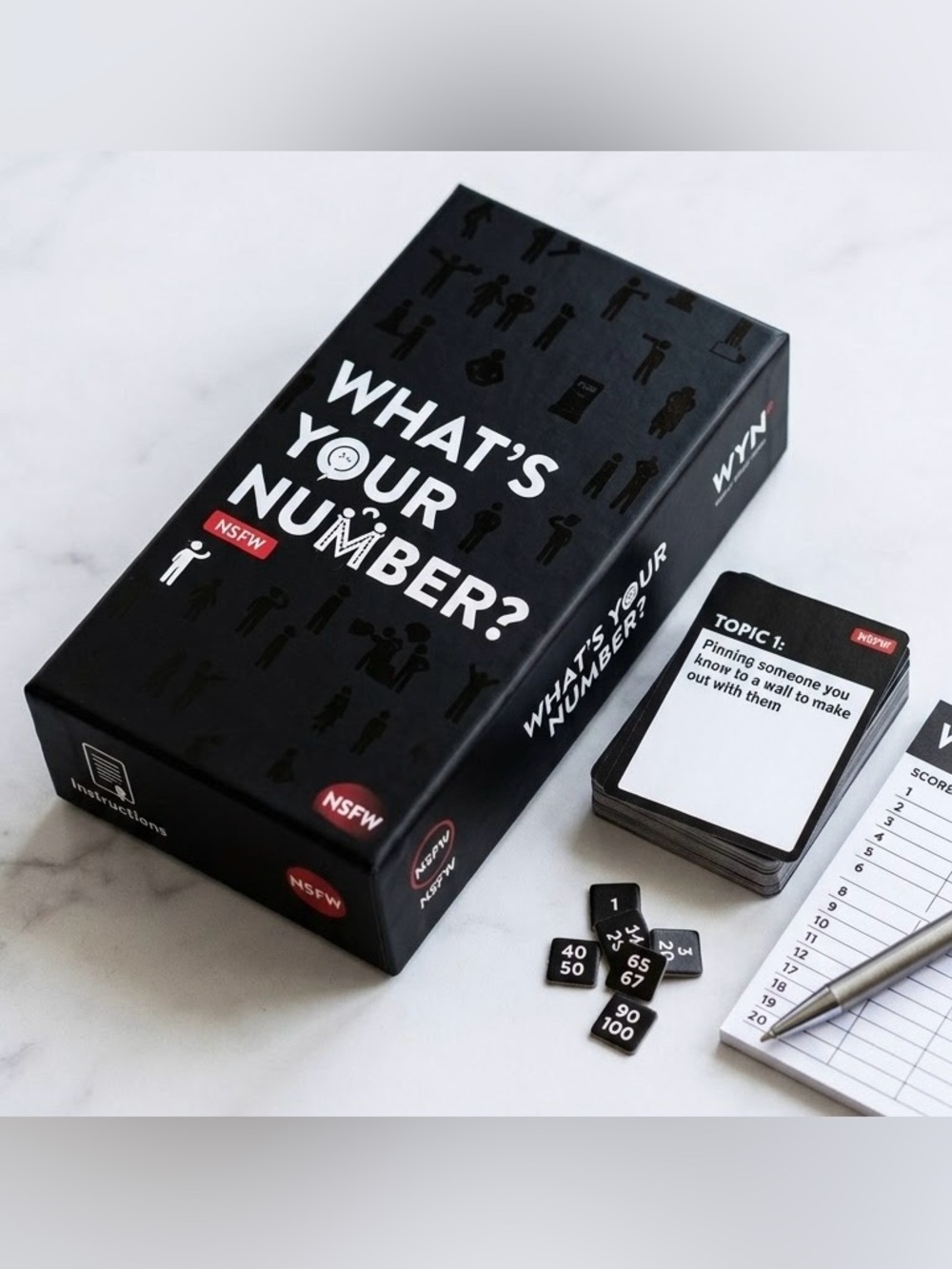 What's Your Number? NSFW Adult Party Card Game Player Ten Open Box Complete